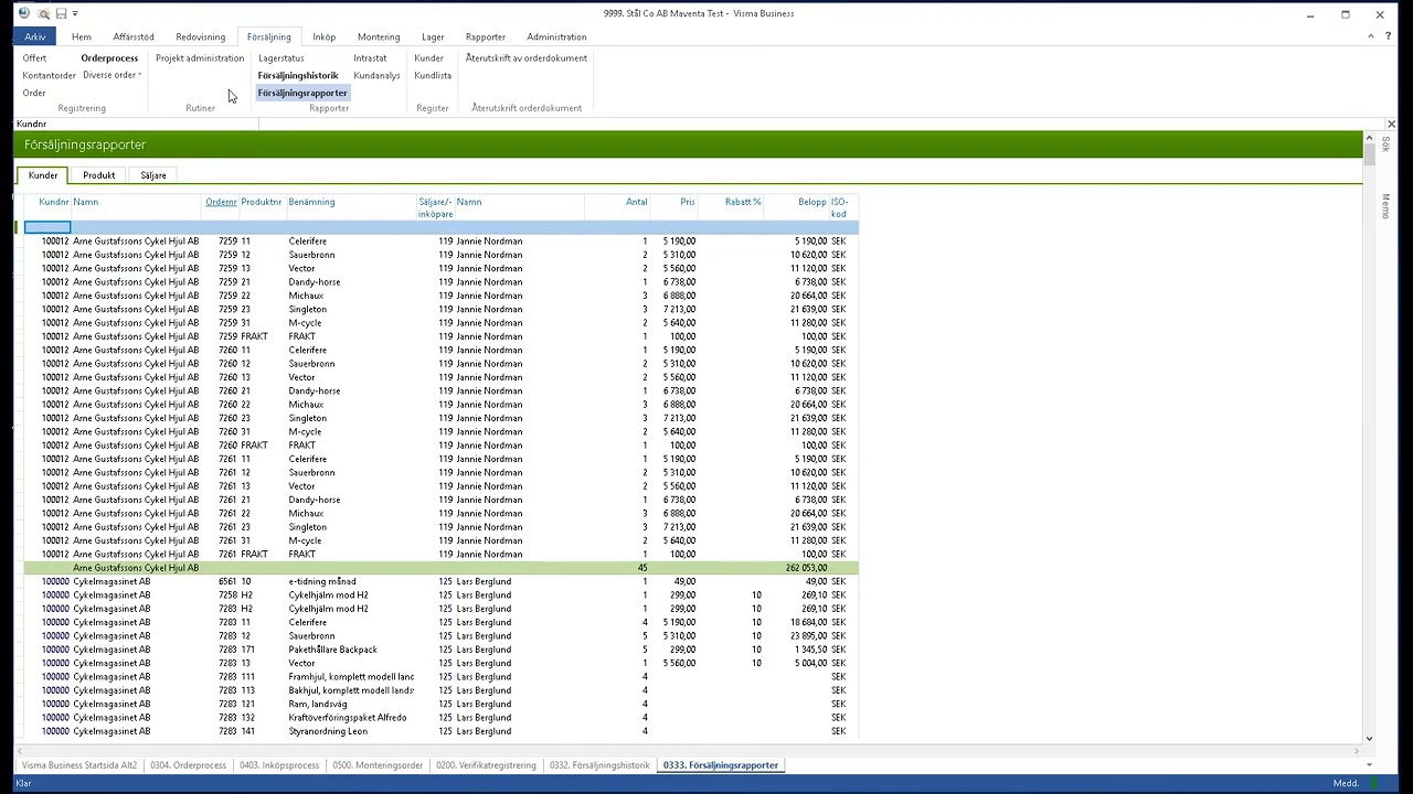 Visma Business användargränssnitt